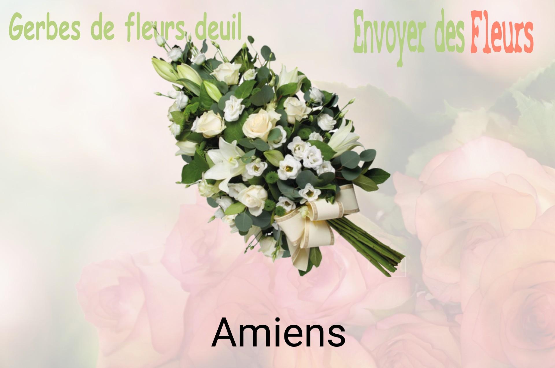 Gerbe de fleurs de deuil livrée à Amiens